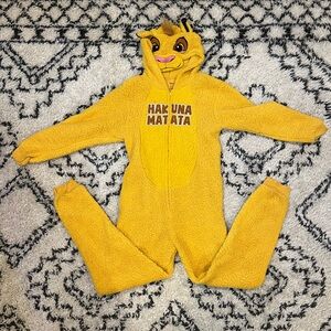 The Lion King Simba Union Suit One Piece Hood Costume Onesie Hakuna Matata XL